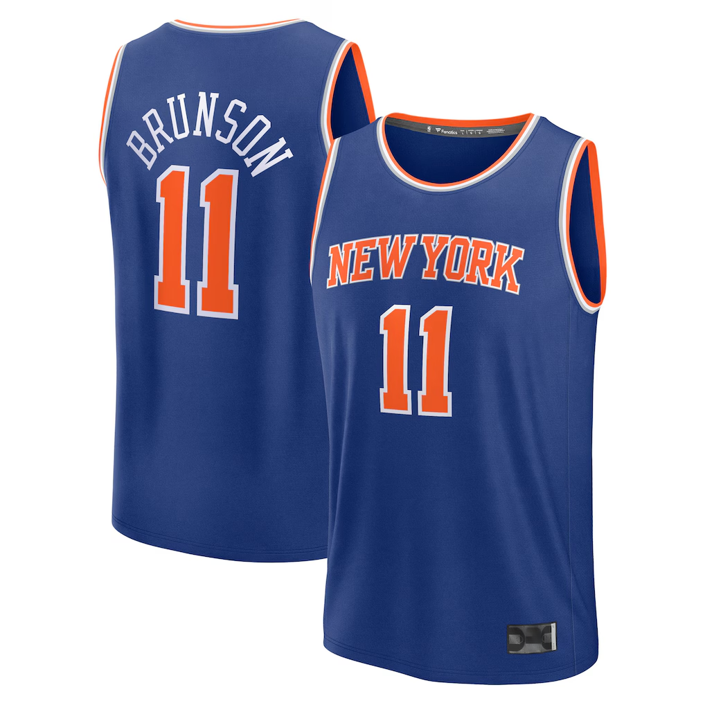 Pouc NY.Knicks #11 Jalen Brunson  Blue Fast Break Replica Player Jerseys - Icon Edition