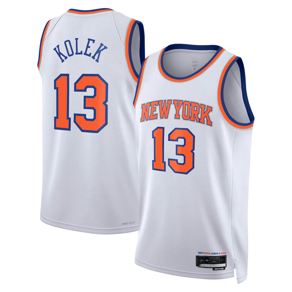 Pouc NY.Knicks #13 Tyler Kolek White Swingman Jerseys - Association Edition