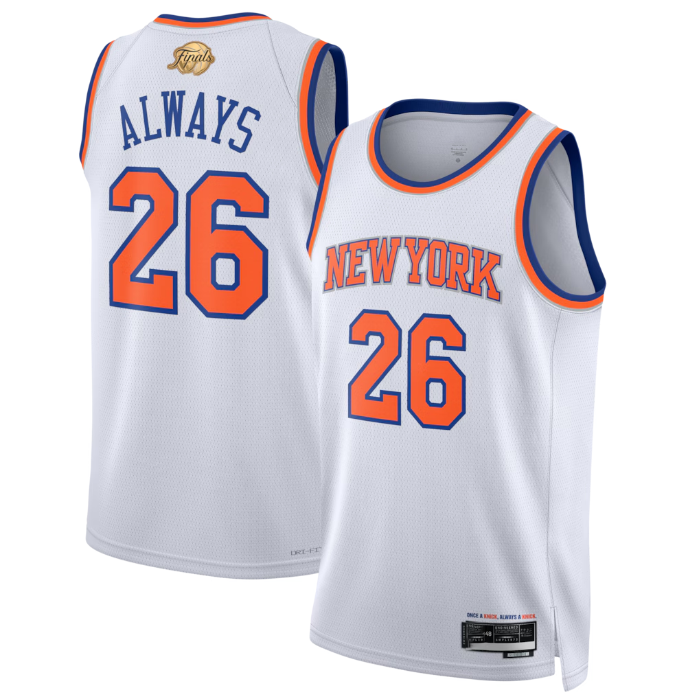 Pouc NY.Knicks #26  White 2026 Finals Champions Always 26 Swingman Jerseys - Association Edition