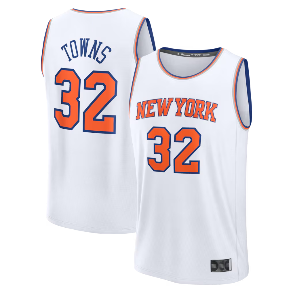 Pouc NY.Knicks #32 Karl-Anthony Towns  White Fast Break Replica Player Jerseys - Association Edition
