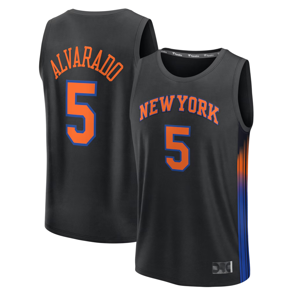 Pouc NY.Knicks #5 Jose Alvarado  Black Fast Break Replica Jerseys - Statement Edition
