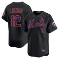 Pouc NY.Mets #12 Francisco Lindor Player Black Alternate Home Limited Stitched Jerseys