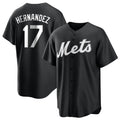 Pouc NY.Mets #17 Keith Hernandez Player Black Home Game Stitched Jerseys