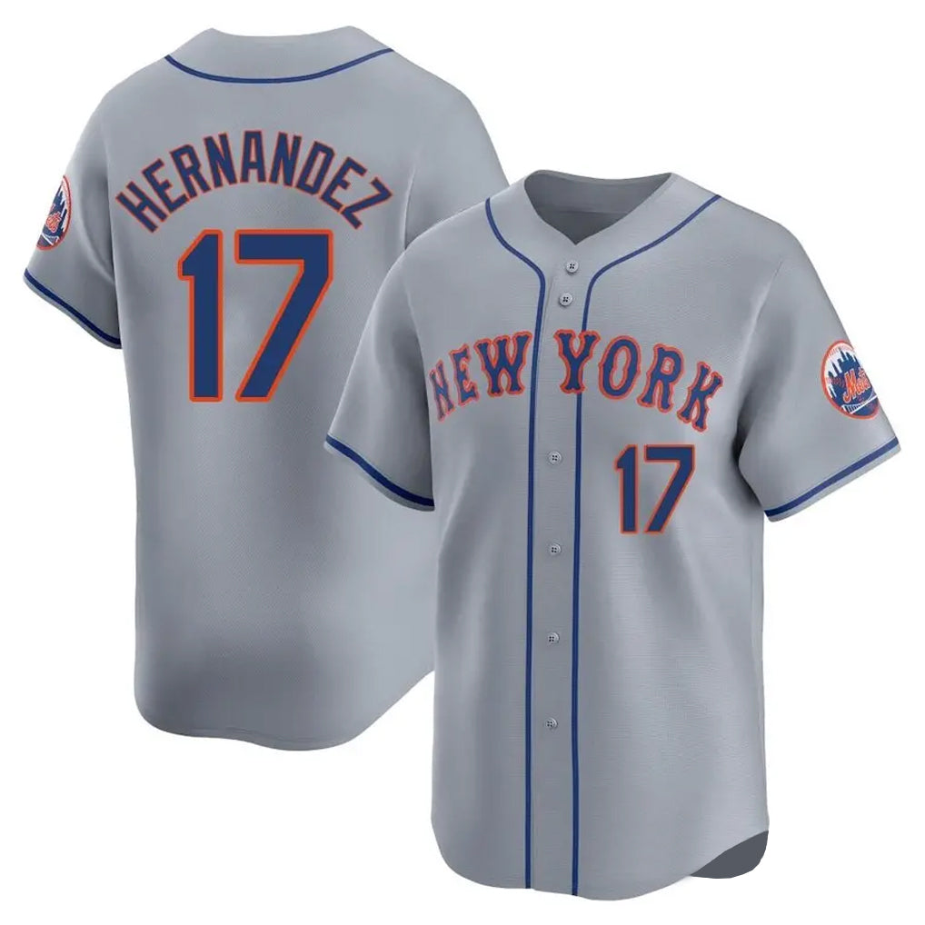 Pouc NY.Mets #17 Keith Hernandez Player Gray Road Limited Home Stitched Jerseys