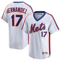 Pouc NY.Mets #17 Keith Hernandez Player White Cooperstown Collection T-shirt Game Stitched Jerseys