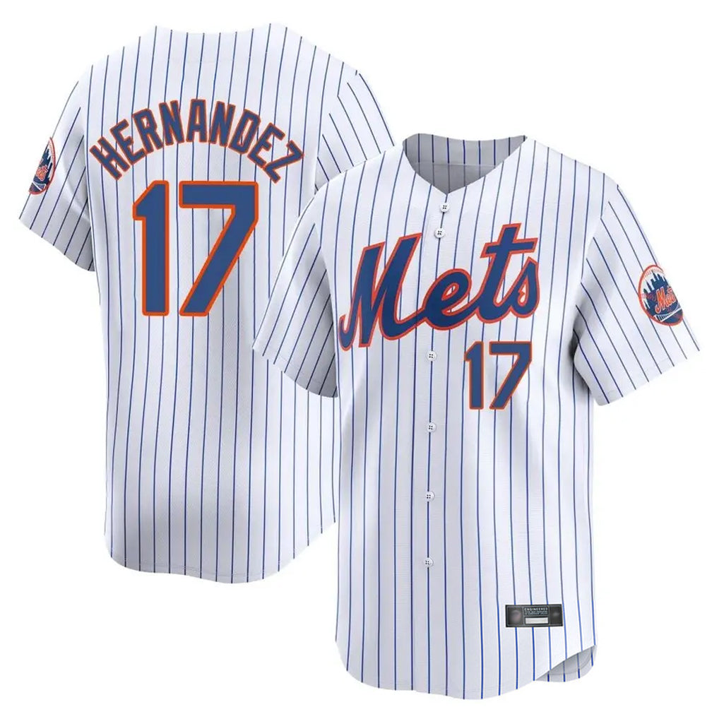 Pouc NY.Mets #17 Keith Hernandez Player White Home Replica Stitched Jerseys