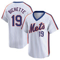 Pouc NY.Mets #19 Bo Bichette Player White Cooperstown Collection T-shirt Game Stitched Jerseys