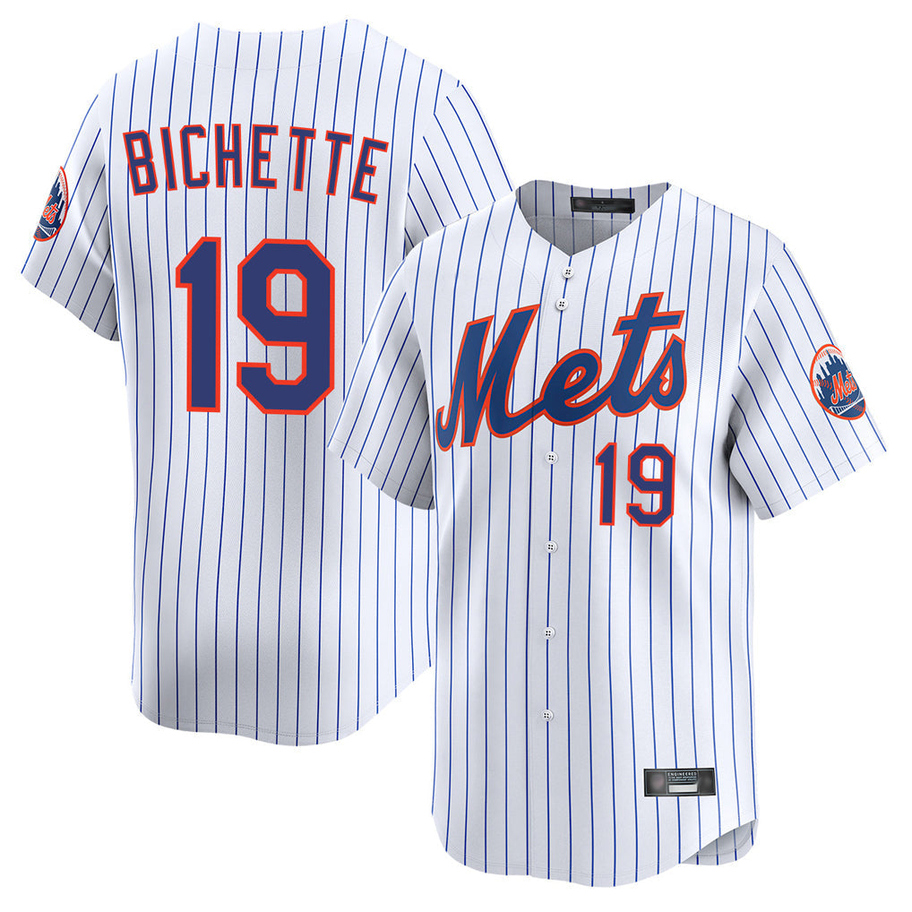 Pouc NY.Mets #19 Bo Bichette Player White Home Limited Stitched Jerseys