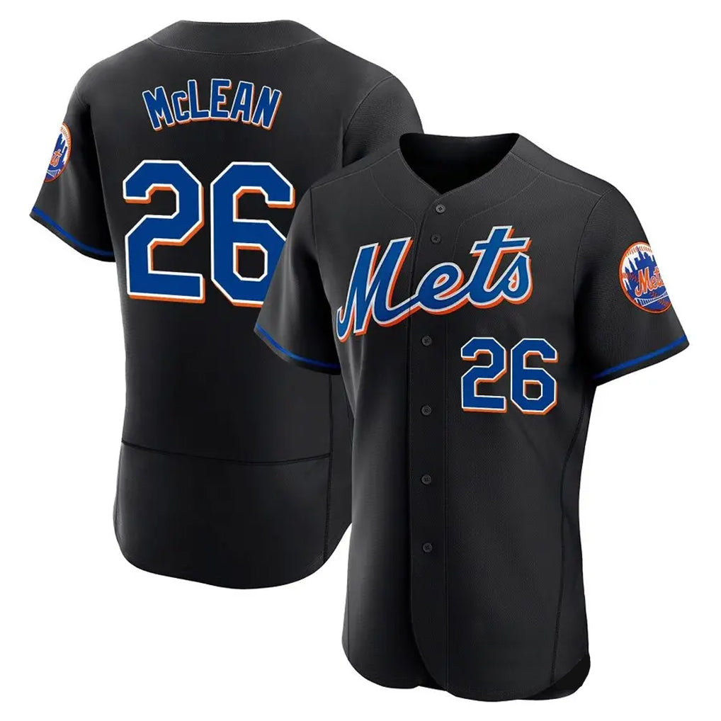 Pouc NY.Mets #26 Nolan McLean Player Black Replica Home Limited Elite Stitched Jerseys