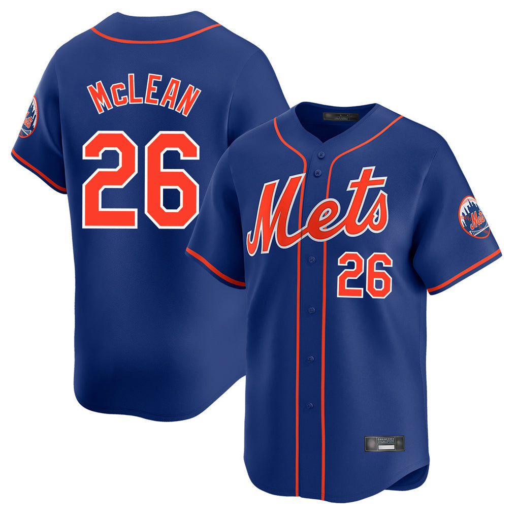 Pouc NY.Mets #26 Nolan McLean Player Royal Home Limited Stitched Jerseys