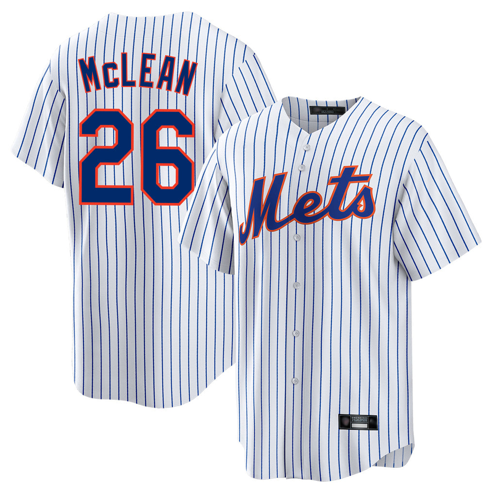 Pouc NY.Mets #26 Nolan McLean Player White Home Game Stitched Jerseys