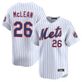 Pouc NY.Mets #26 Nolan McLean Player White Home Replica Stitched Jerseys