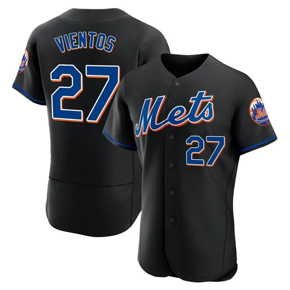 Pouc NY.Mets #27 Mark Vientos Player Black Replica Home Limited Elite Stitched Jerseys
