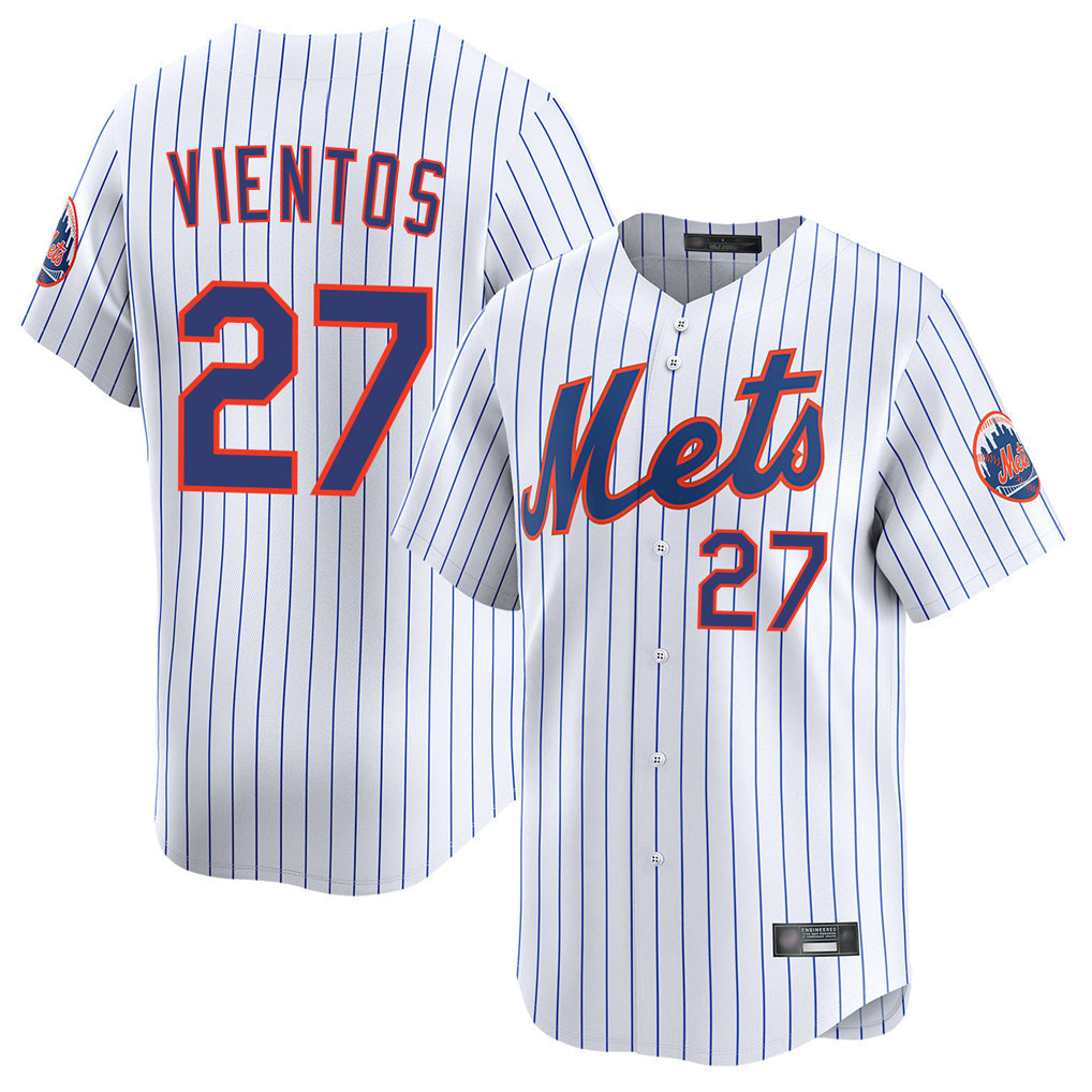 Pouc NY.Mets #27 Mark Vientos Player White Home Limited Stitched Jerseys