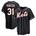 Pouc NY.Mets #31 Mike Piazza Player Black Fashion Out Game Stitched Jerseys