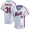 Pouc NY.Mets #31 Mike Piazza Player White Cooperstown Collection T-shirt Game Stitched Jerseys