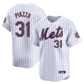 Pouc NY.Mets #31 Mike Piazza Player White Home Replica Stitched Jerseys