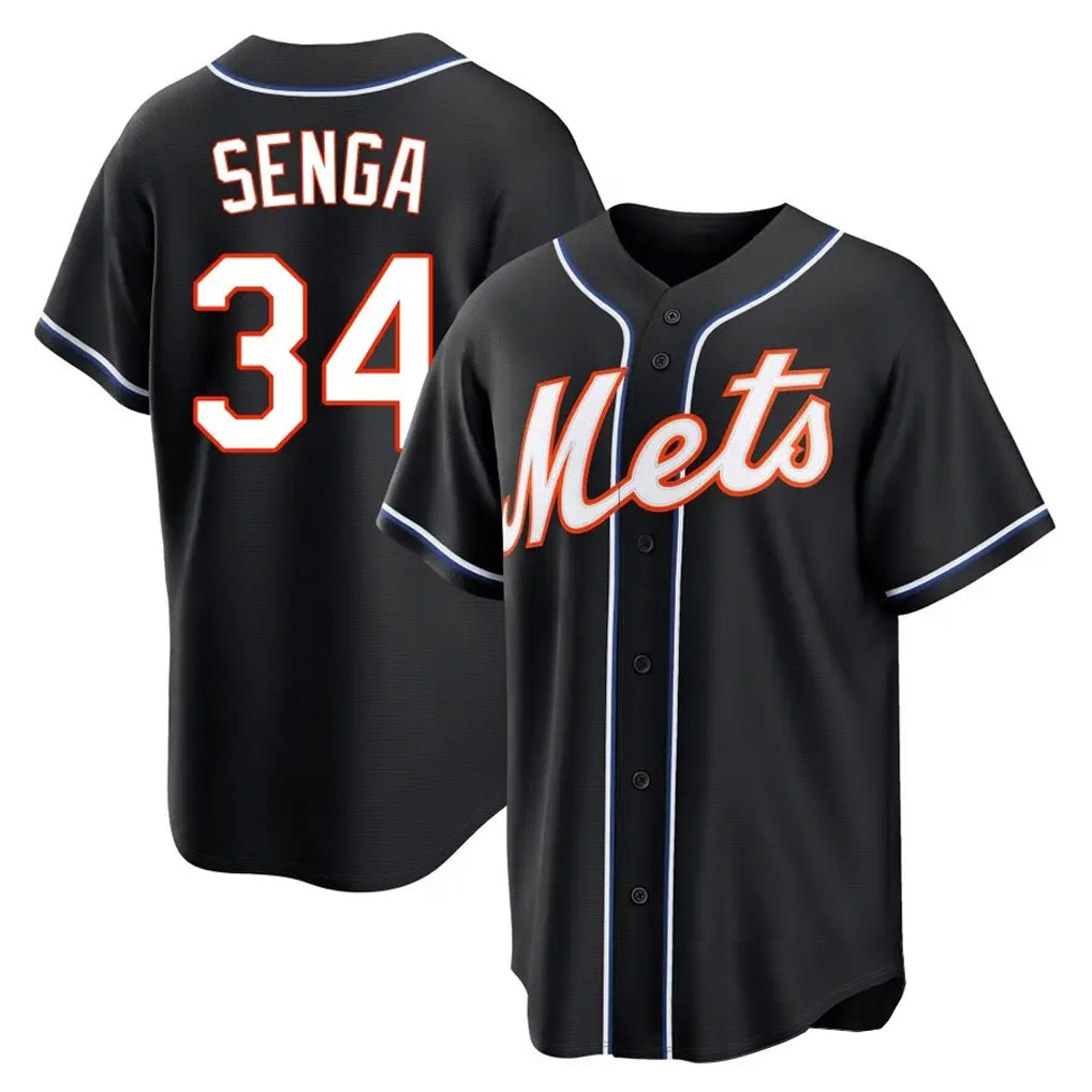 Pouc NY.Mets #34 Kodai Senga Player Black Fashion Out Game Stitched Jerseys