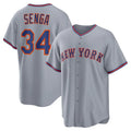 Pouc NY.Mets #34 Kodai Senga Player Gray Road Home Game Stitched Jerseys