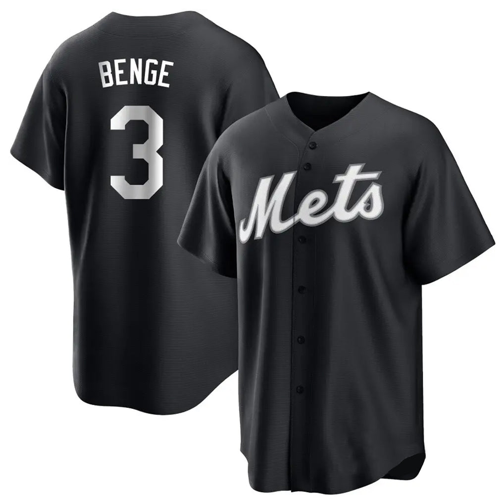 Pouc NY.Mets #3 Carson Benge Player Black Home Game Stitched Jerseys