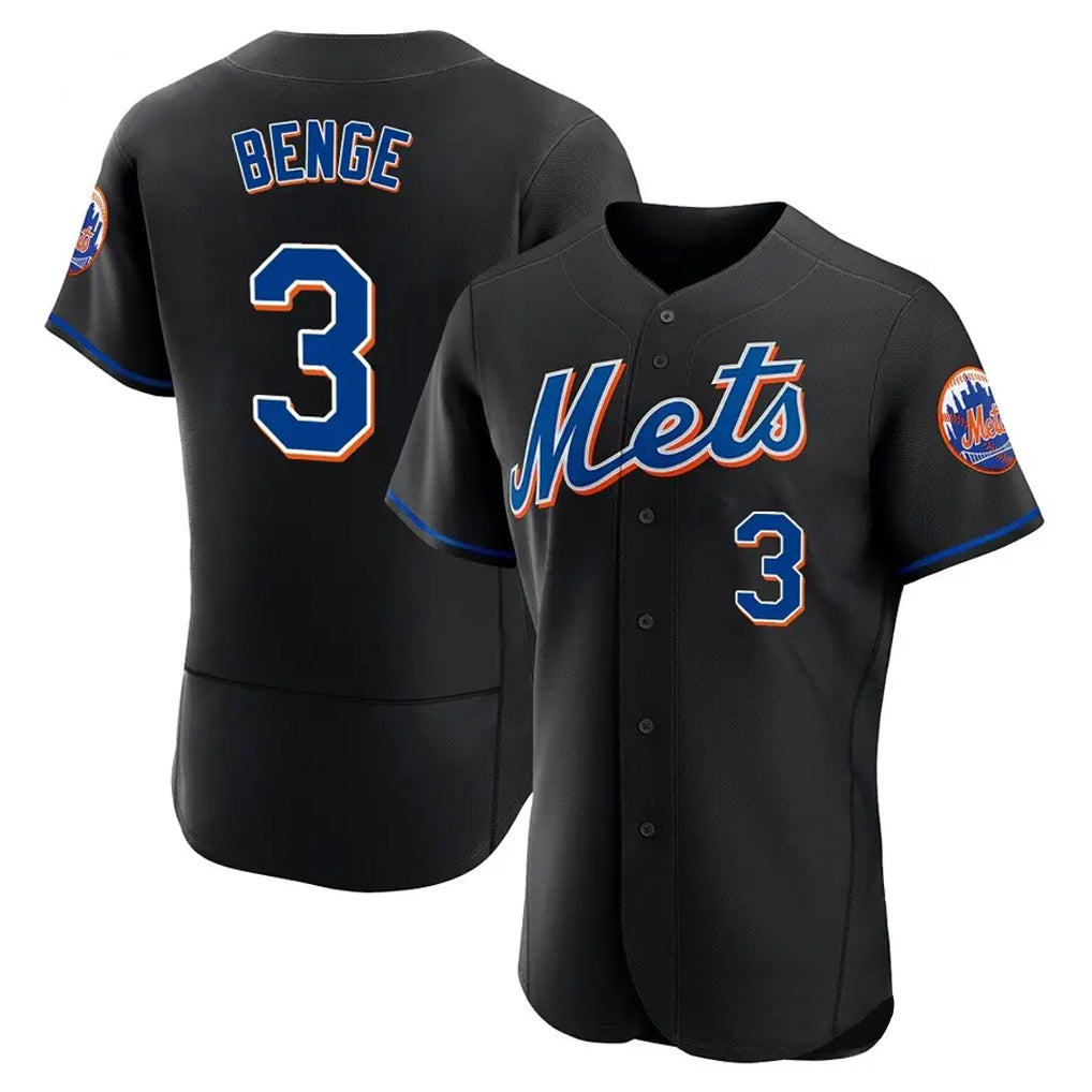 Pouc NY.Mets #3 Carson Benge Player Black Replica Home Limited Elite Stitched Jerseys