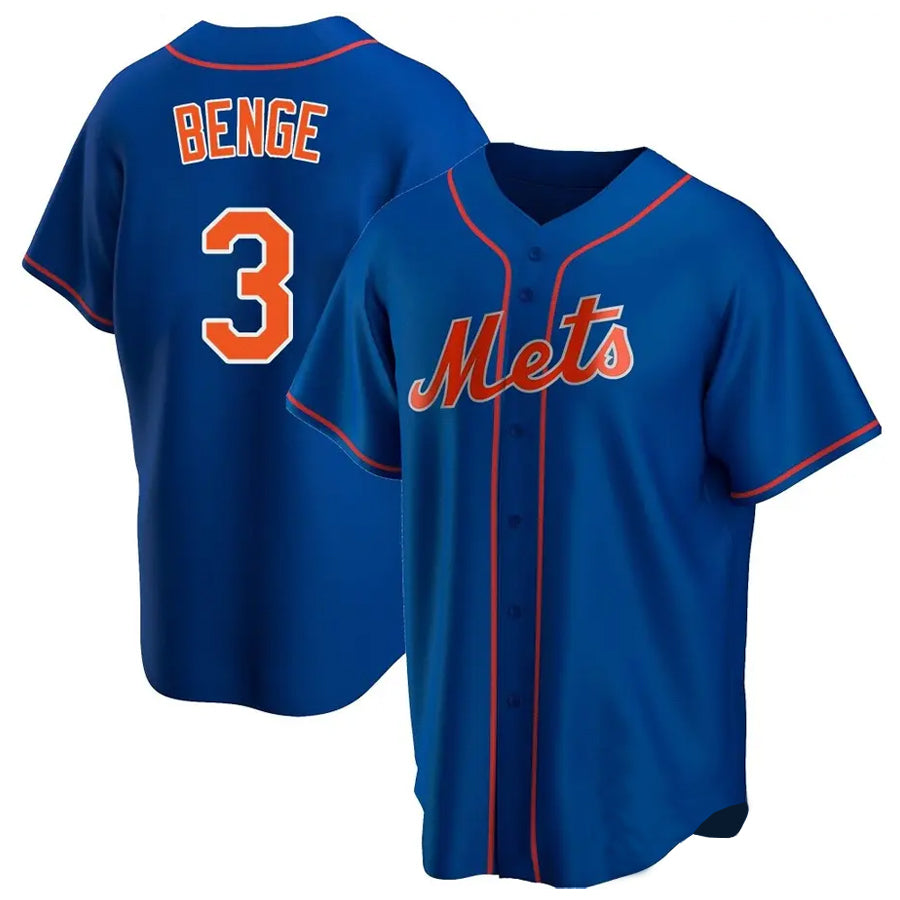 Pouc NY.Mets #3 Carson Benge Player Royal Home Game Stitched Jerseys