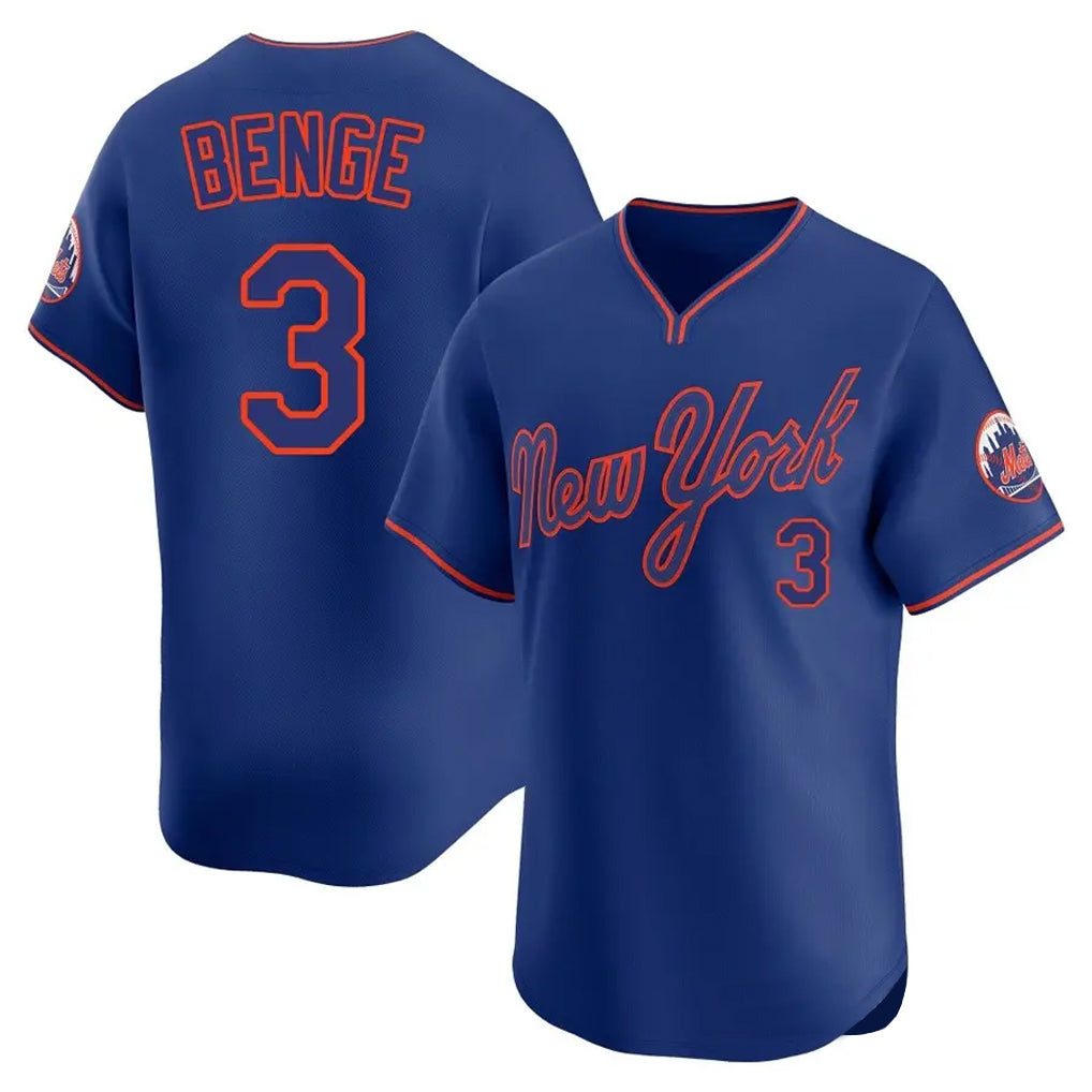 Pouc NY.Mets #3 Carson Benge Player Royal T-shirt Home Limited Elite Stitched Jerseys