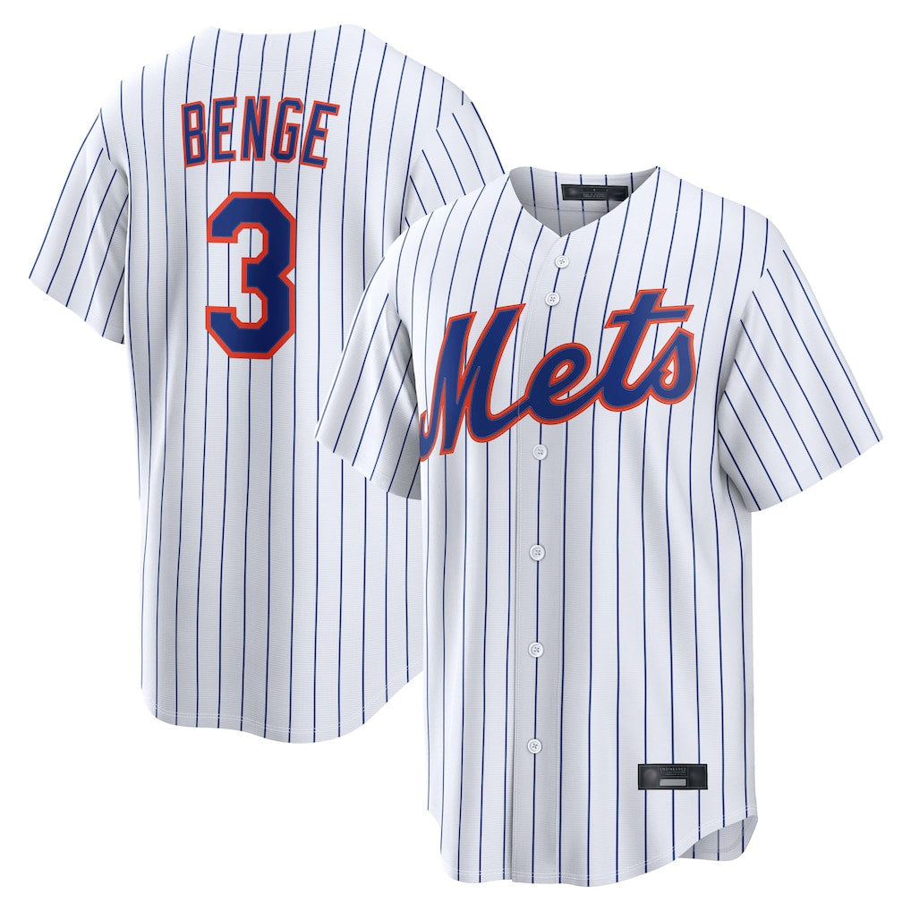 Pouc NY.Mets #3 Carson Benge Player White Home Limited Stitched Jerseys
