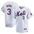 Pouc NY.Mets #3 Carson Benge Player White Home Replica Stitched Jerseys