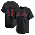 Pouc NY.Mets #41 Tom Seaver Player Black Alternate Home Limited Stitched Jerseys