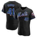 Pouc NY.Mets #41 Tom Seaver Player Black Replica Home Limited Elite Stitched Jerseys