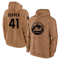 Pouc NY.Mets #41 Tom Seaver Player Brown Club Pullover Hoodie Game Stitched Jerseys