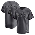 Pouc NY.Mets #4 Francisco Alvarez Player Gray City Connect Limited Stitched Jerseys