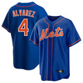 Pouc NY.Mets #4 Francisco Alvarez Player Royal Home Game Stitched Jerseys