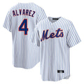 Pouc NY.Mets #4 Francisco Alvarez Player White Home Game Stitched Jerseys