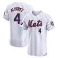 Pouc NY.Mets #4 Francisco Alvarez Player White Home Limited Elite Stitched Jerseys