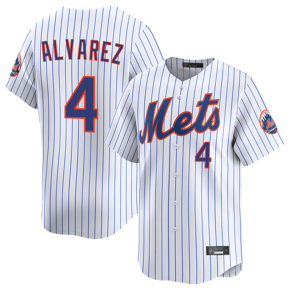Pouc NY.Mets #4 Francisco Alvarez Player White Home Replica Stitched Jerseys