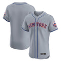 Pouc NY.Mets Blank Player Gray Road Limited Elite Home Stitched Jerseys