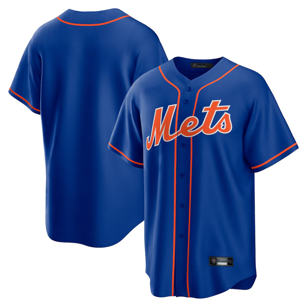 Pouc NY.Mets Blank Player Royal Home Game Stitched Jerseys