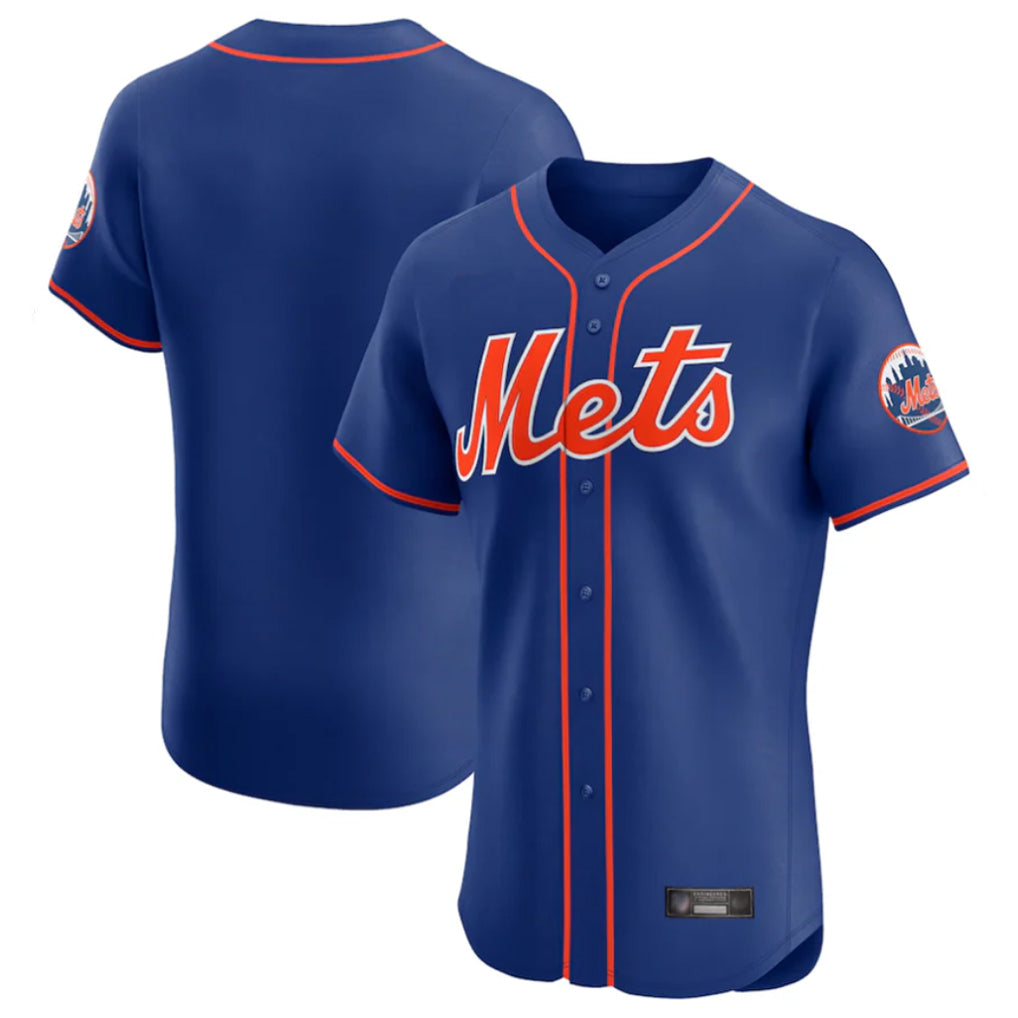 Pouc NY.Mets Blank Player Royal Limited Elite Home Stitched Jerseys