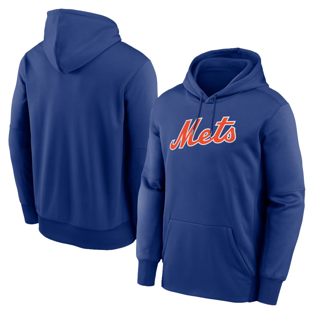 Pouc NY.Mets Blank Player Royal Primary Therma Hoodie Stitched Jerseys
