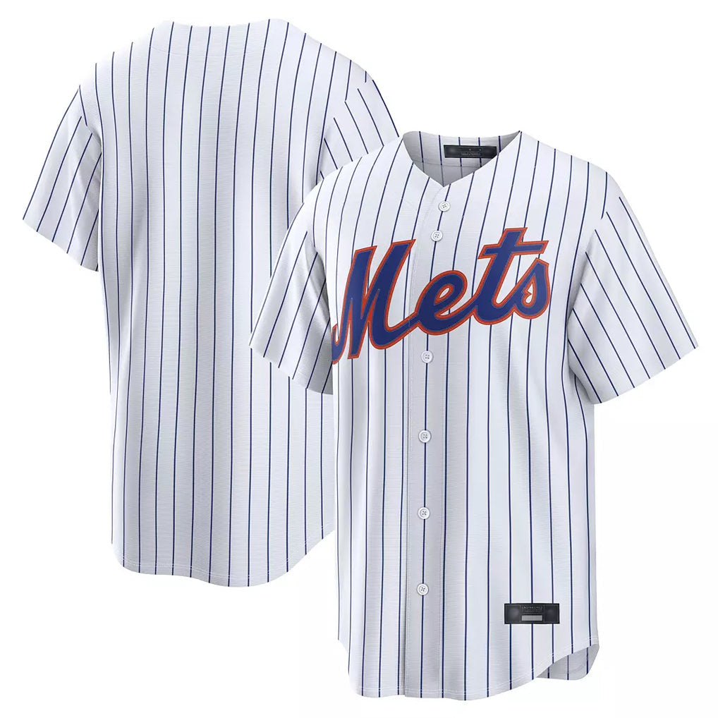 Pouc NY.Mets Blank Player White Home Limited Stitched Jerseys