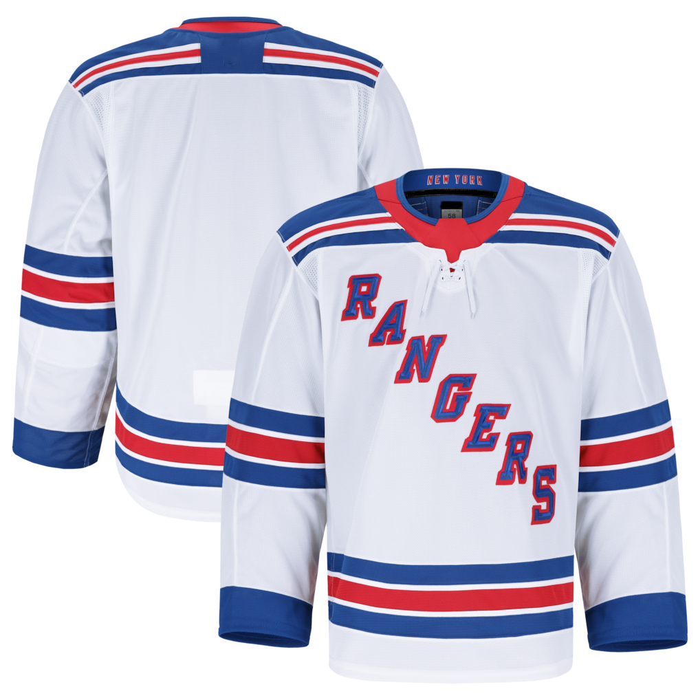 Pouc NY.Rangers White Away Authentic Pro Jerseys