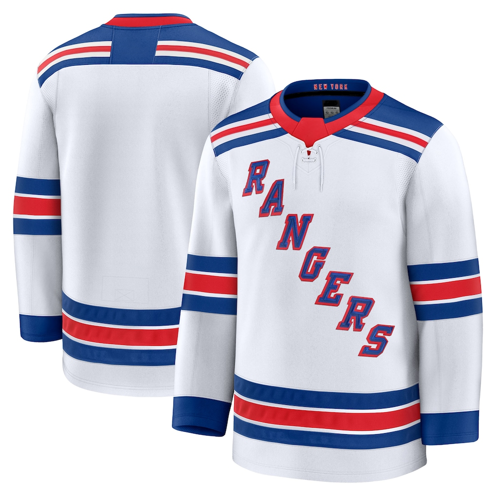 Pouc NY.Rangers White Away Premium Jerseys