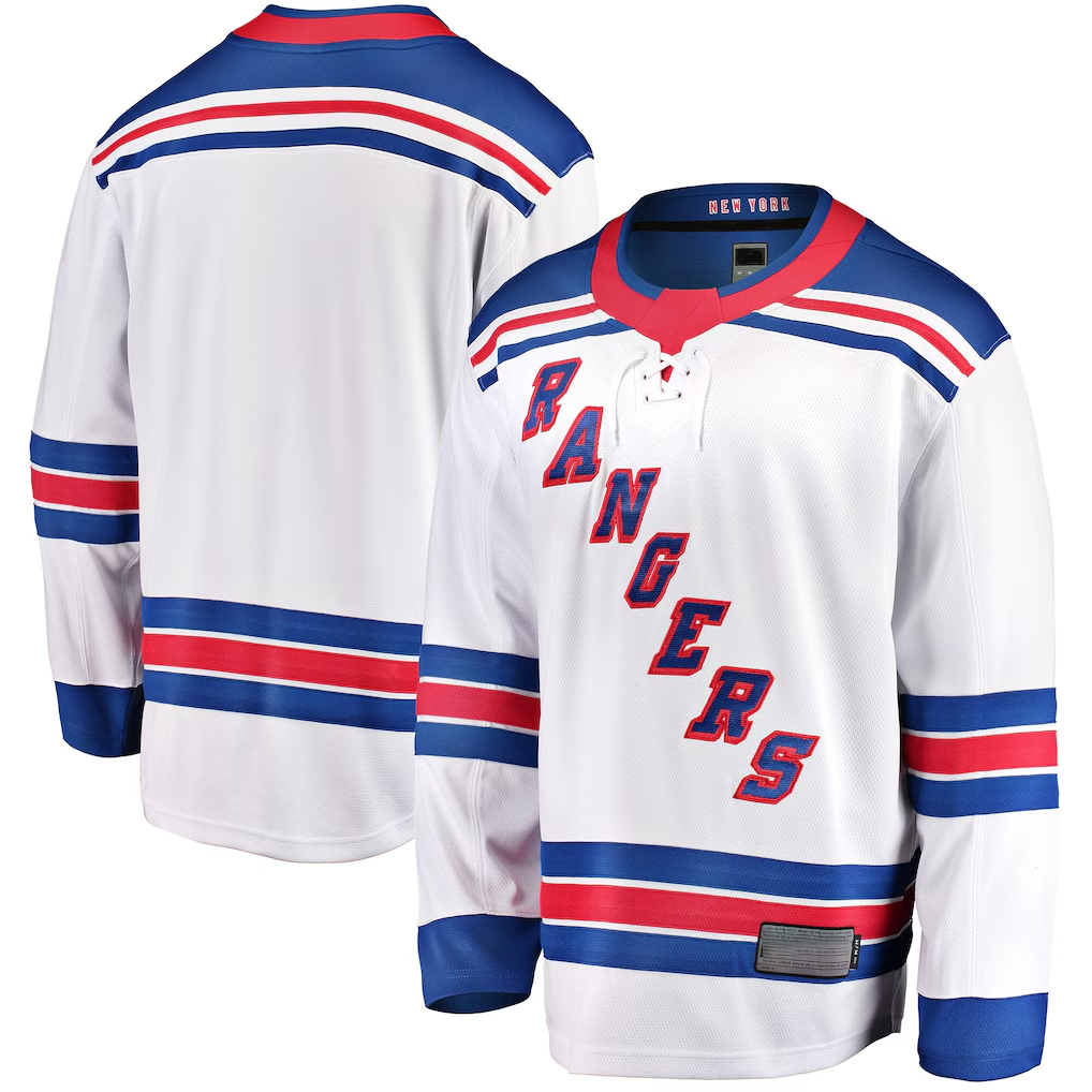 Pouc NY.Rangers White Breakaway Jerseys