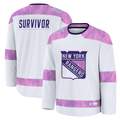 Pouc NY.Rangers White Hockey Fights Cancer Survivor Practice Jerseys