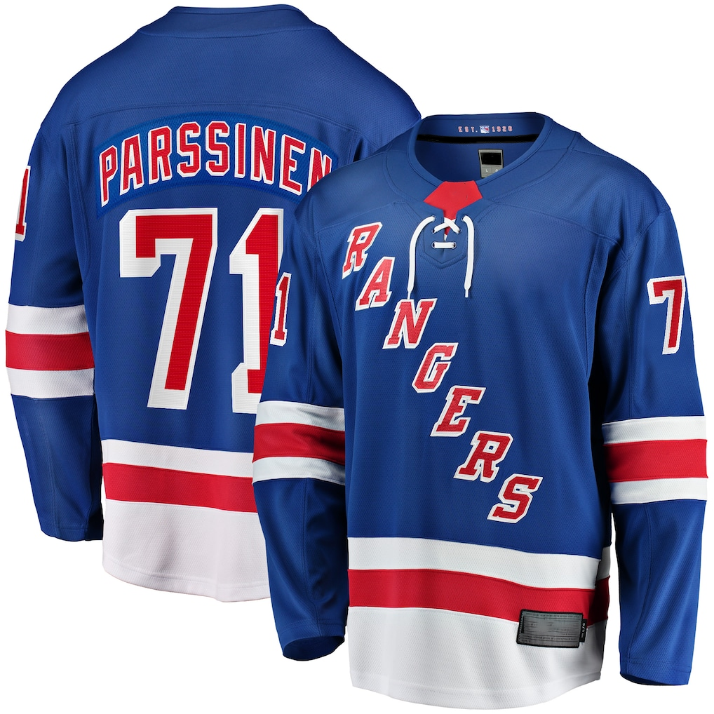 Pouc NY.Rangers #71 Juuso Parssinen Blue Home Breakaway Jerseys