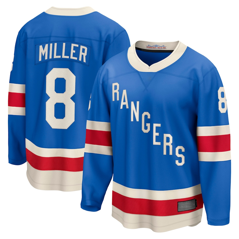 Pouc NY.Rangers #8 J.T. Miller Blue Centennial Breakaway Jerseys