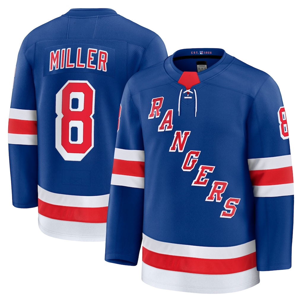 Pouc NY.Rangers #8 J.T. Miller Blue Home Premium Jerseys