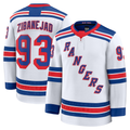Pouc NY.Rangers #93 Mika Zibanejad White Away Premium Jerseys